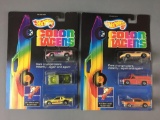 Group of 2 Hot Wheels Color Racers Die-Cast 3 pack Vehicle sets in original packaging