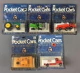 Group of 5 Tomy Pocket Cars Die-Cast Vehicles In Original Packages