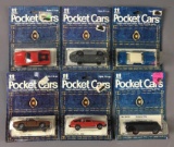 Group of 6 Tomy Pocket Cars Die-Cast Vehicles In Original Packages