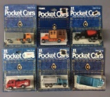 Group of 6 Tomy Pocket Cars Die-Cast Vehicles In Original Packages