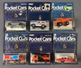 Group of 6 Tomy Pocket Cars Die-Cast Vehicles In Original Packages