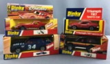 Group of 4 Dinky die cast toy vehicles in original packaging