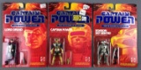 Group of 3 Captain Power action figures in original packaging