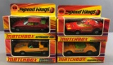 Group of 4 Matchbox Speed Kings die cast Vehicles in original packaging