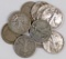 Lot of (11) Walking Liberty & Franklin Silver Half Dollars.