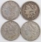 Lot of (4) Morgan Silver Dollars.