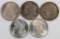Lot of (5) 1921 P Morgan Silver Dollars.