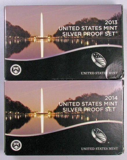 Lot of (2) U.S. Silver Proof Sets - 2013 & 2014.