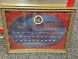 United States Commemorative Gallery Presidential Dollar Display Frame.