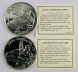 Lot of (2) Gold Performance Mint Dale Earnhardt #3 One Pound Proof.