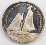 1987 $25 America's Cup Perth Australia 5oz. .999 Silver.