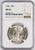1946 P Walking Liberty Silver Half Dollar (NGC) MS63.