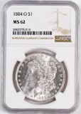 1884 O Morgan Silver Dollar (NGC) MS62.