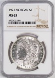 1921 P Morgan Silver Dollar (NGC) MS63.