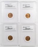 Lot of (4) Lincoln Wheat Cent all (PCC) Certified.