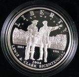 2004 Lewis & Clark Bicentennial Proof Silver Dollar Commemorative.