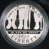 2010 American Veterans Proof Silver Dollar Commemorative.