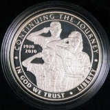 2010 Boy Scouts of America Proof Silver Dollar Commemorative.