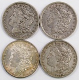 Lot of (4) Morgan Silver Dollars.