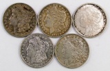 Lot of (5) 1921 P Morgan Silver Dollars.