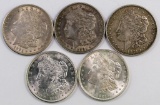 Lot of (5) 1921 P Morgan Silver Dollars.