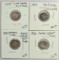 Lot of (4)?Seated Liberty Half Dimes.