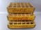 Group of 3 Yellow Wooden Coca Cola Bottle Crates.