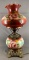 Vintage electrified table lamp with floral design