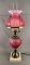 Vintage cranberry opalescent hobnail electrified table lamp