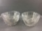 Group of 2 Clear Glass Ribbed Shell Pattern Punch / Salad Bowls.