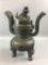 Metal Ornate Oriental Covered Pot.