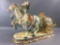Large Benrose Italy 51 Horses & Chariot Porcelain Sculpture.