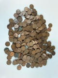 Large group of wheat pennies