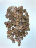 Large group of wheat pennies