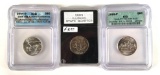 Group of three commemorative quarters