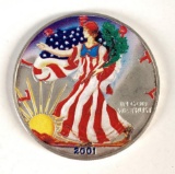 2001 colorized silver American eagle