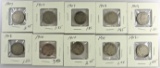 Lot of (10) misc Liberty Nickels 1908-1912.