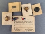Group of five wartime homefront pins