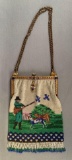 Vintage beaded mesh purse with Hunter and dogs