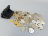 Group of over 50 Tokens in change purse.
