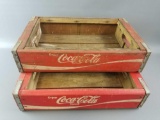 Group of 2 Red Wooden Coca Cola Crates.