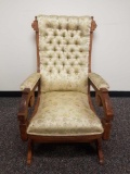 Antique Upholstered Rocking Chair.