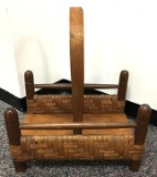 Vintage Wood Hearth Basket.