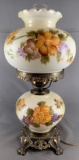 Vintage electrified table lamp with floral design