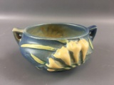 Roseville Pottery Freesia Pattern Delft Blue Sugar.