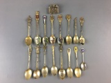 Group of 16 Collector Spoons & Colibri Lighter.