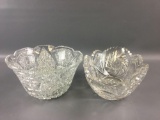 Group of 2 Clear Cut Glass Bowls.