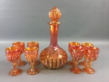 Imperial Glass Marigold Carnival 9 Piece Octogon Pattern.
