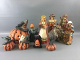 Group of 9 Wooden Holiday Decor.