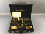 Bestecke Solingen Germany 23/24K Gold Plated Flatware Set.